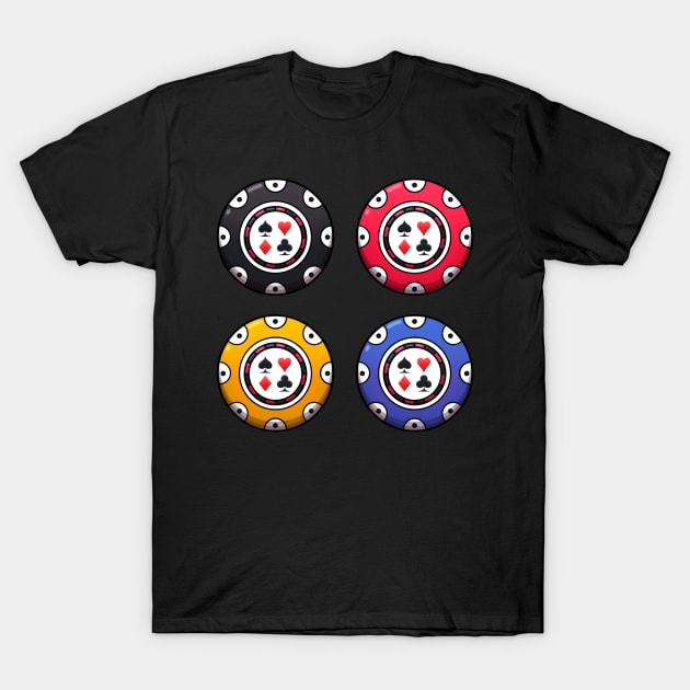 Poker Chips T-Shirt by TheMaskedTooner